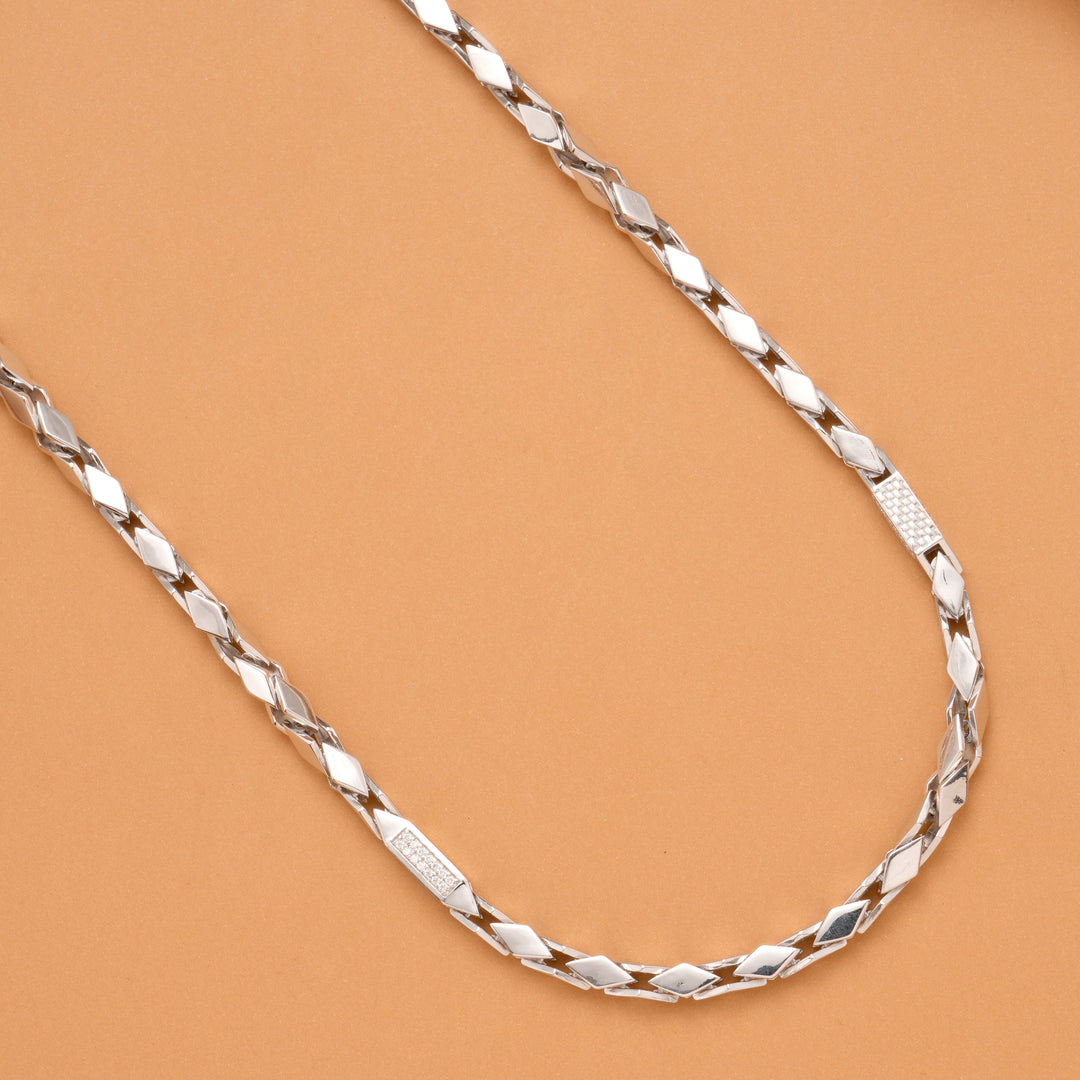 Elite Geometric Hipster Silver Men’s Chain