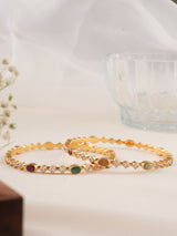 Navaratnam with White Stone Gold Bangle