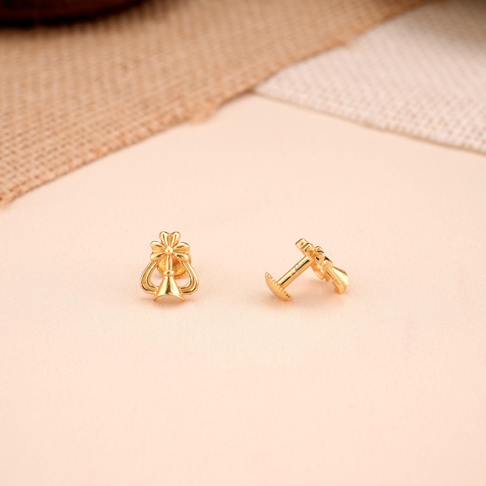 Minimalist Floral Silver Gold Plated Stud