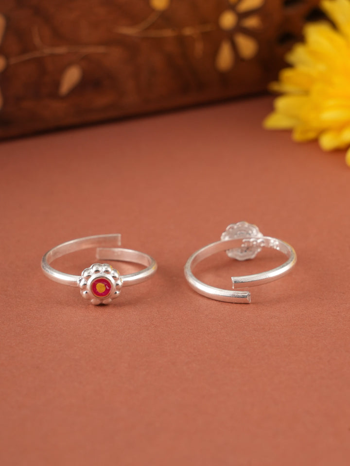 Floral Enamel Fancy Silver Metti