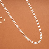 Classic Silver Flat Curb Link Men’s Chain