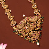 Antique Floral Ruby & Emerald Beads Gold Haram