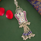 Peacock Glow Silver Keychain