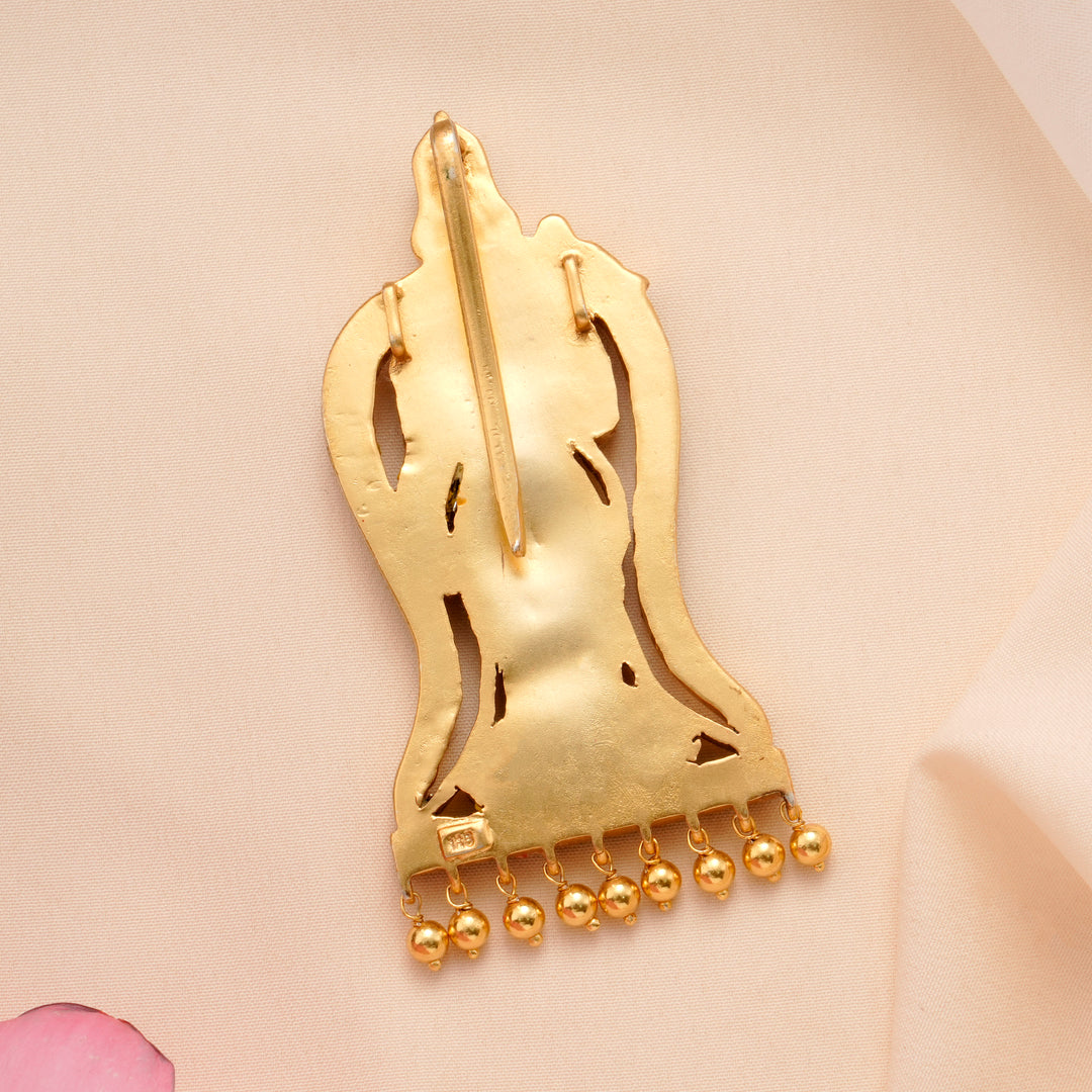 Golden Meenakshi Convertible Pendant & Jada Billa