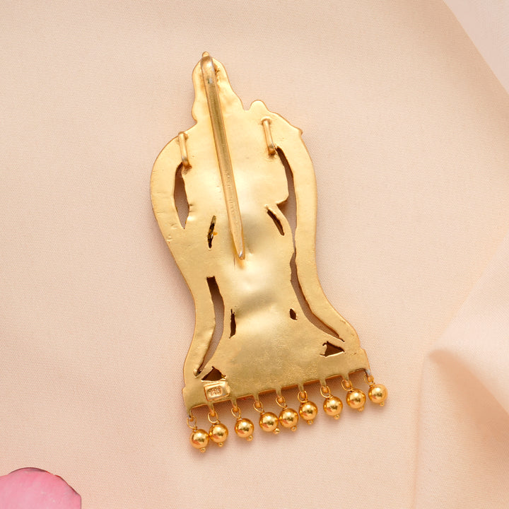 Golden Meenakshi Convertible Pendant & Jada Billa