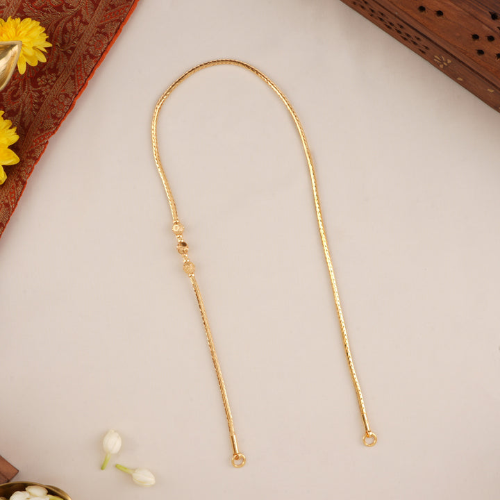 Royal Gold Ball Work Mugappu Chain