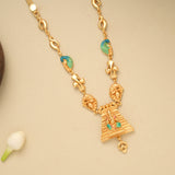 Lord Ganesha with Temple Gopuram Golden Necklace