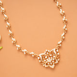 Elegant Butterfly Design Floral Golden Necklace
