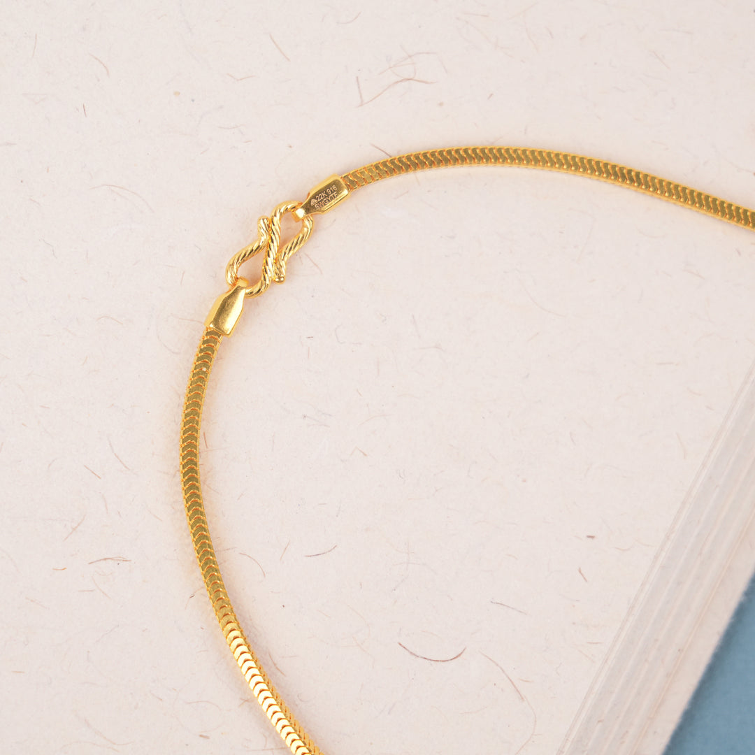 Simple Shiny Flat Gold Chain