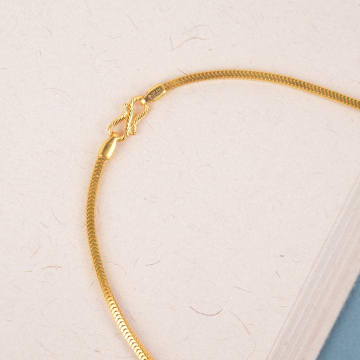 Simple Shiny Flat Gold Chain