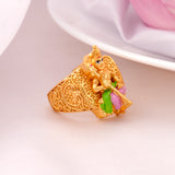 Lord Murugan Gold Plated Silver Ring