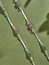 Ruby Emerald Line Symphony Anklet