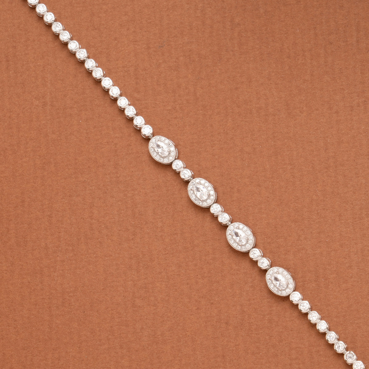 Sparkling White Stone Silver Women’s Bracelet