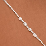 Sparkling White Stone Silver Women’s Bracelet