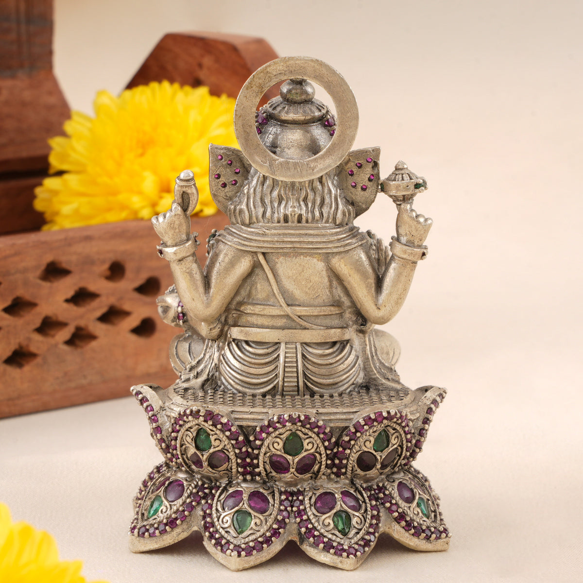 Elegant Antique Silver Vinayaka Murti Idol