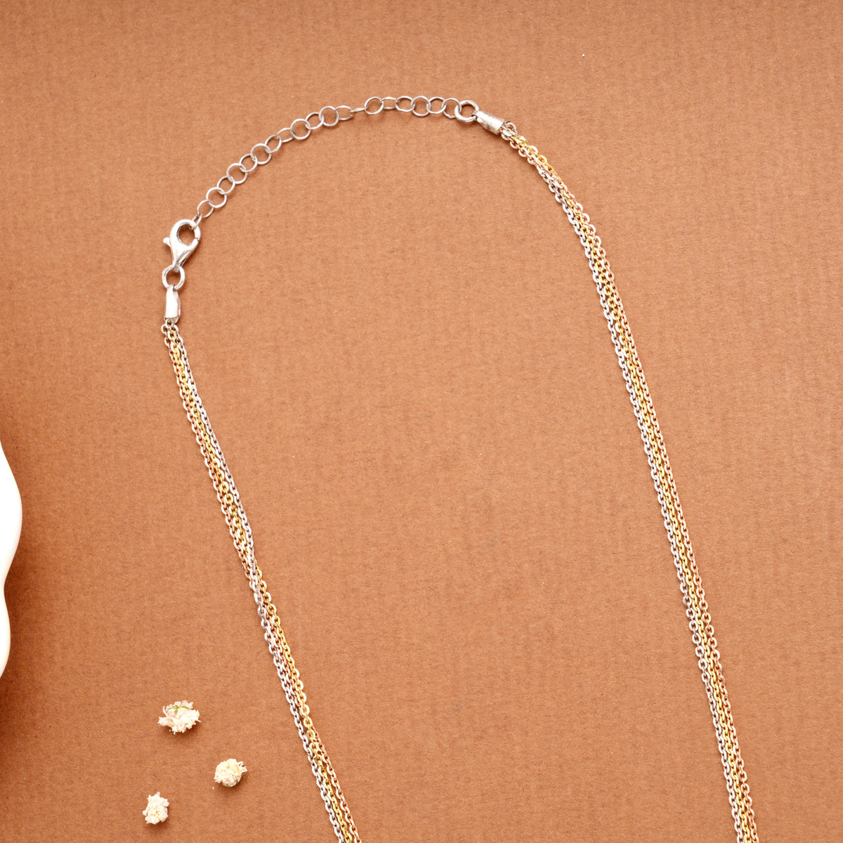 Triple Tone Layer Women’s Silver Chain