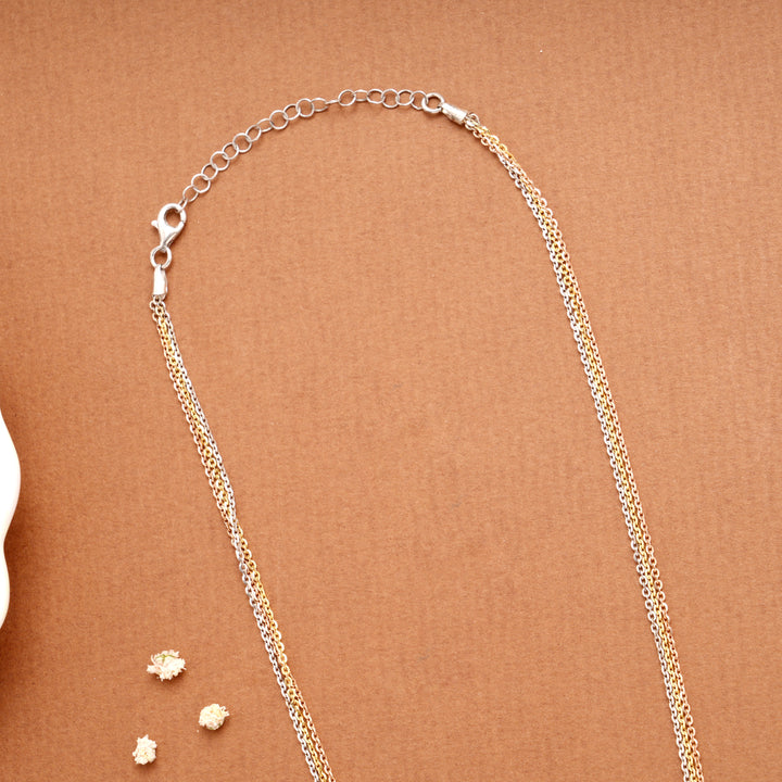Triple Tone Layer Women’s Silver Chain