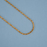 Classic Interlocking Textured Gold Link Chain