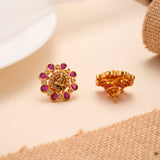 Lakshmi Golden Pink Drop Stud