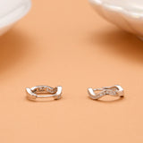 Wave Shine Silver Hoops Stud