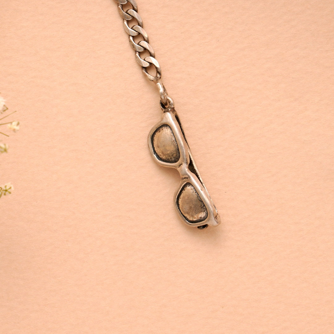 Cooling Glass Design Silver Keychain