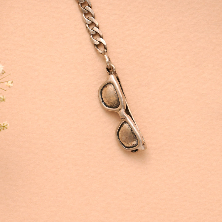 Cooling Glass Design Silver Keychain