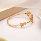 Pretty Pink Blossom Flower Design Golden Kada