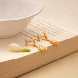 Spiral Floral Design Golden Earring