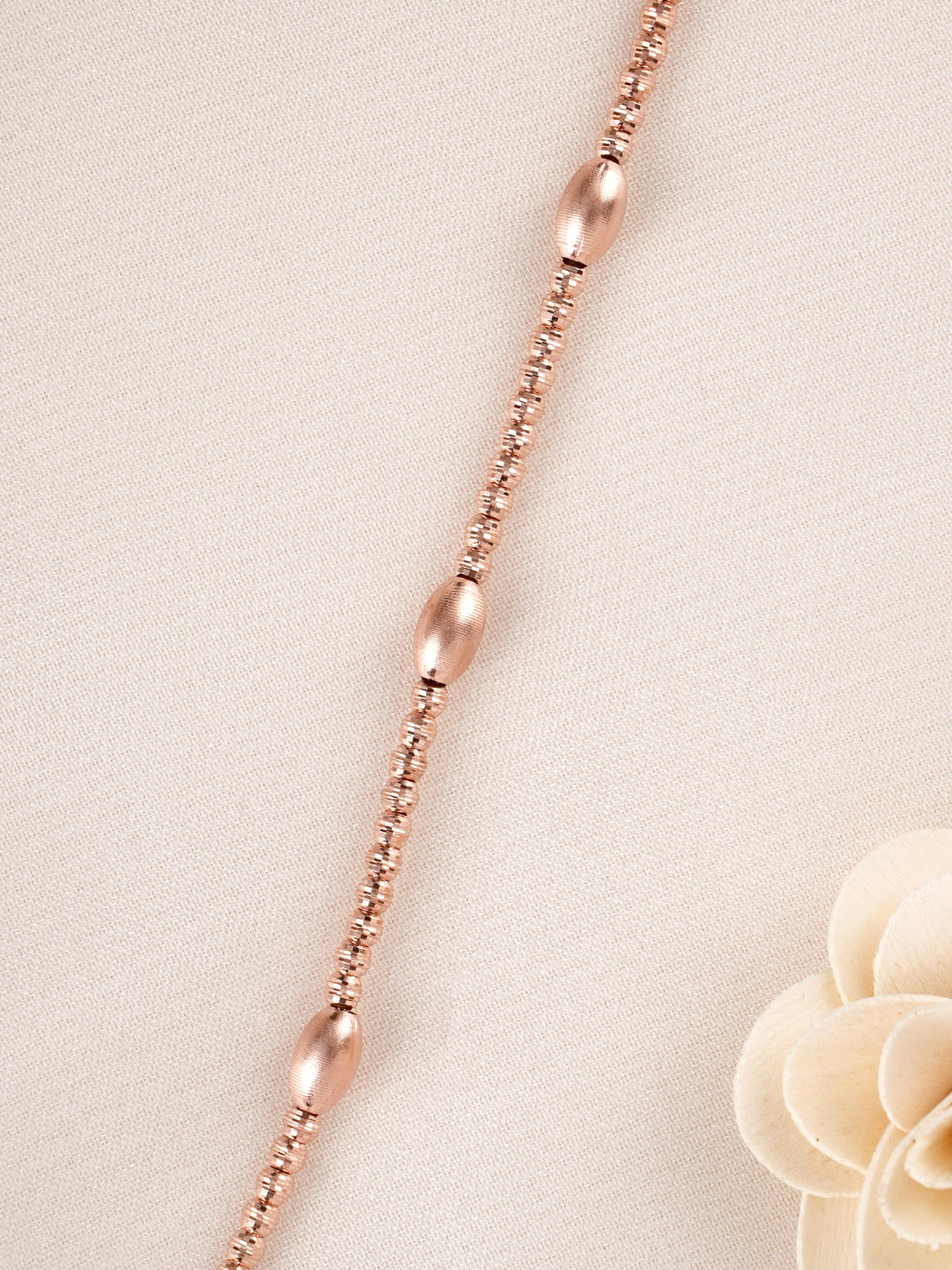 Rose Gold Oval Bead Bracelet