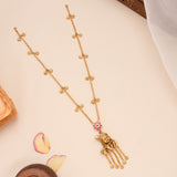 Lord Krishna Pendant with Golden Drops Necklace Set