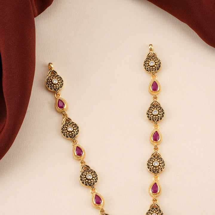 Antique Lakshmi Golden Drop Necklace