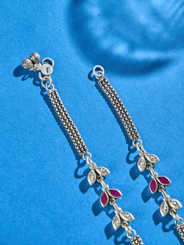 Floral Feather Path Antique Anklet
