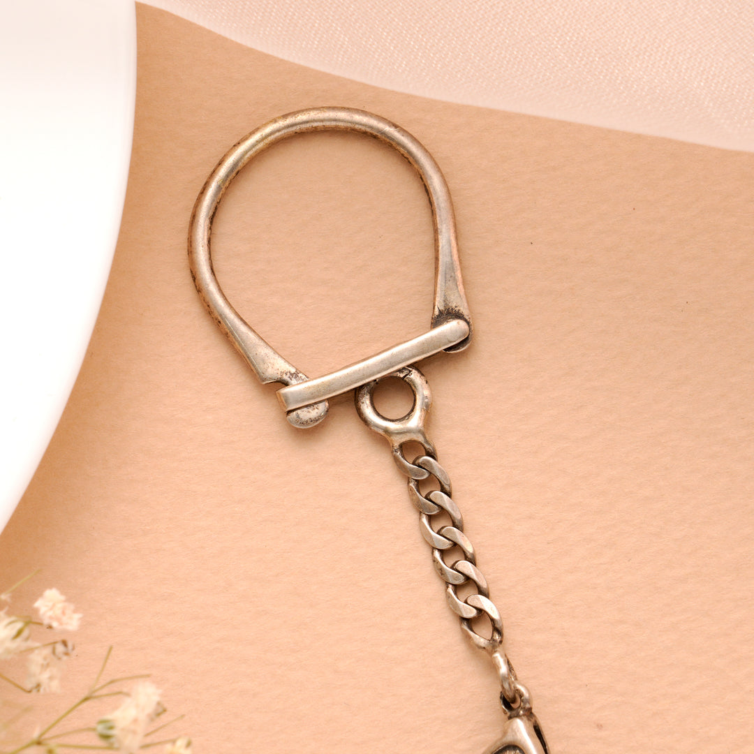 Cooling Glass Design Silver Keychain