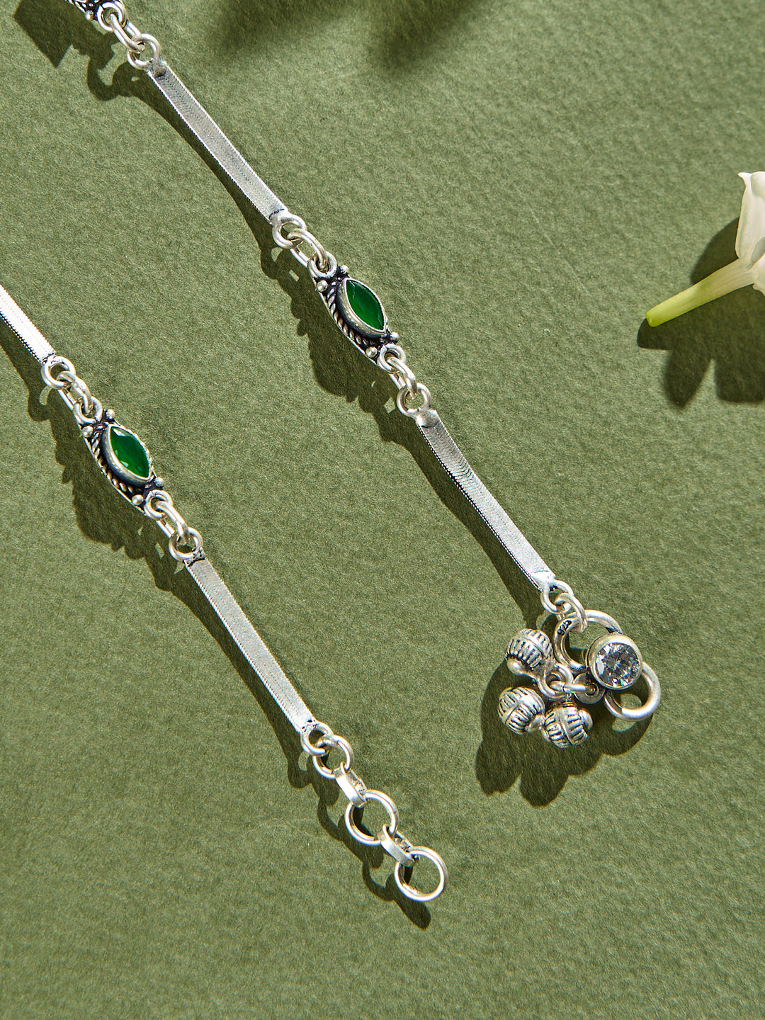 Ruby Emerald Line Symphony Anklet