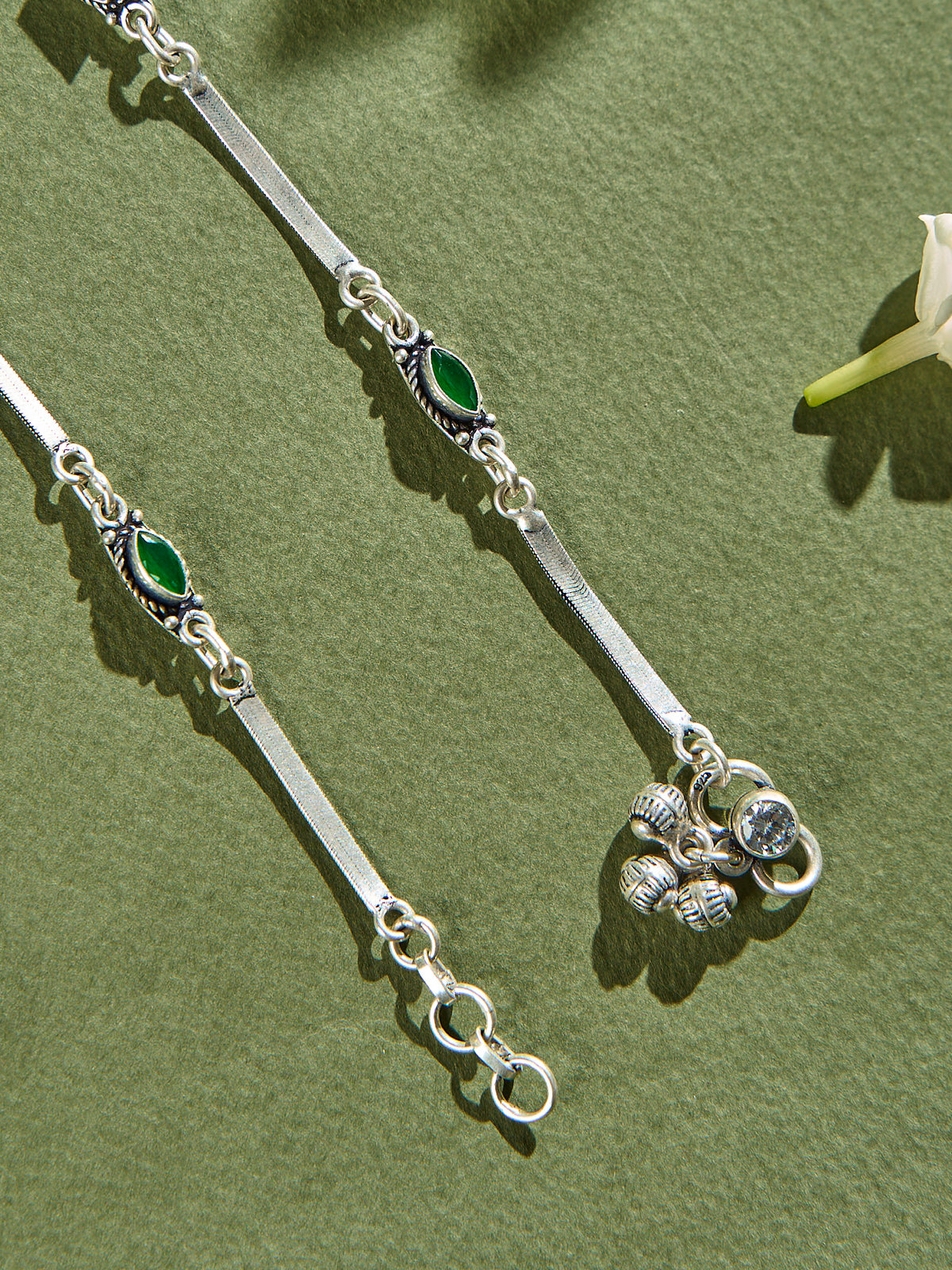 Ruby Emerald Line Symphony Anklet