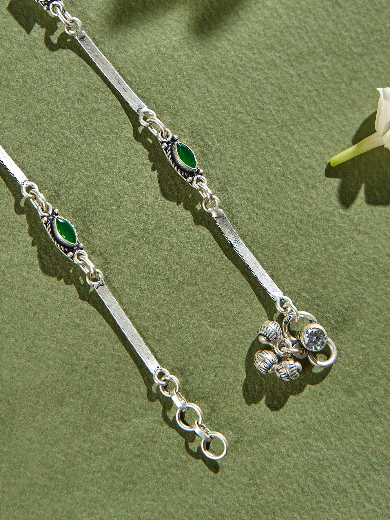 Ruby Emerald Line Symphony Anklet