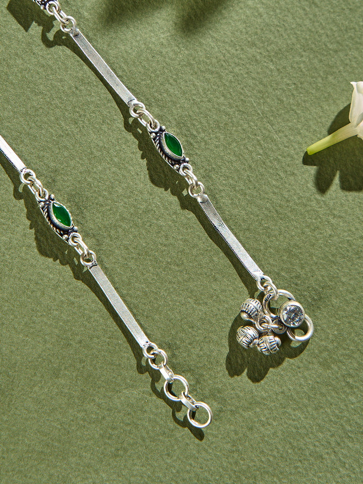 Ruby Emerald Line Symphony Anklet
