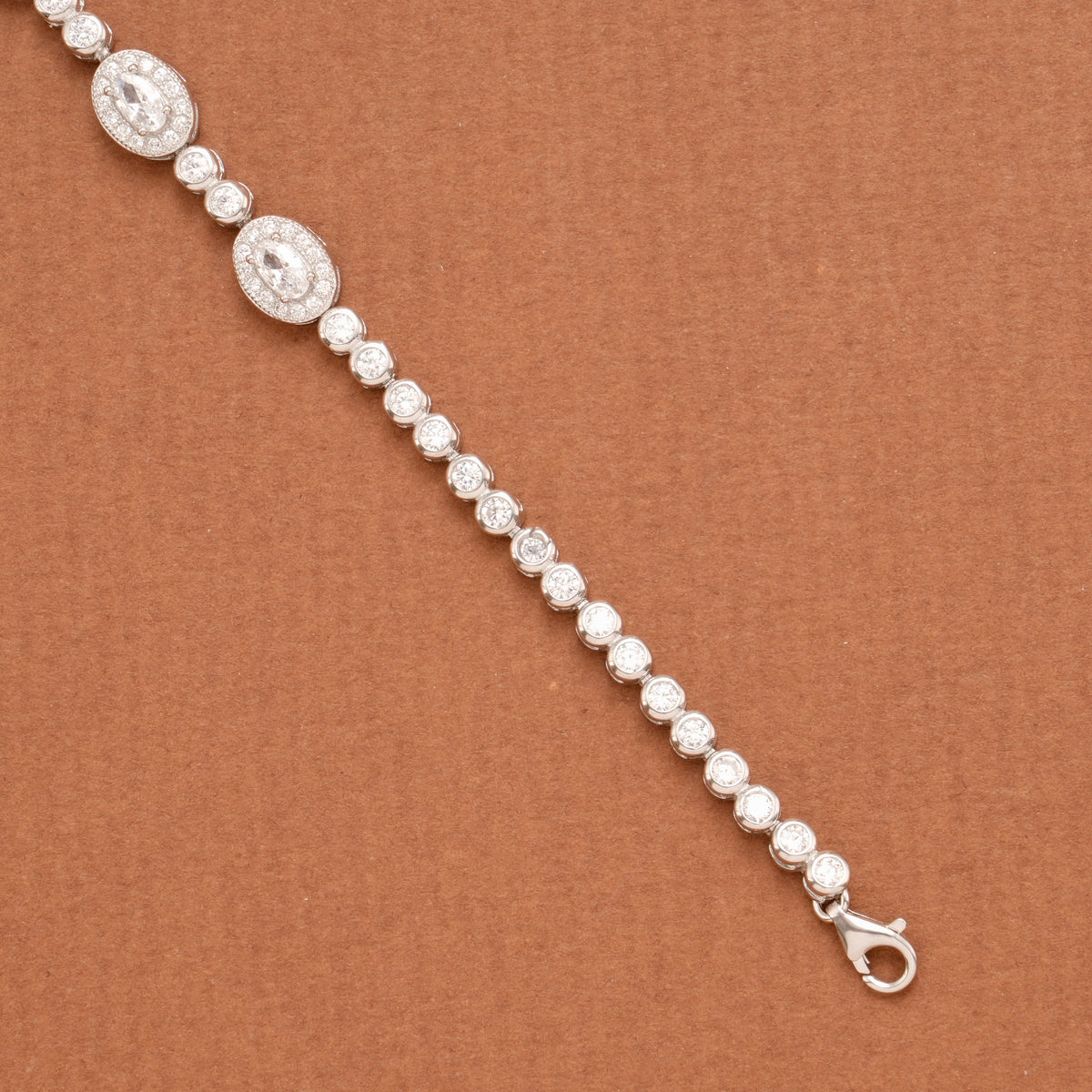 Sparkling White Stone Silver Women’s Bracelet
