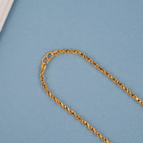 Classic Interlocking Textured Gold Link Chain