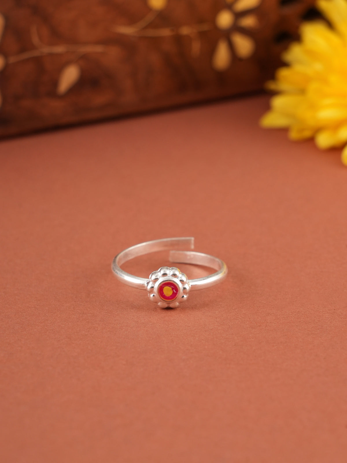 Floral Enamel Fancy Silver Metti