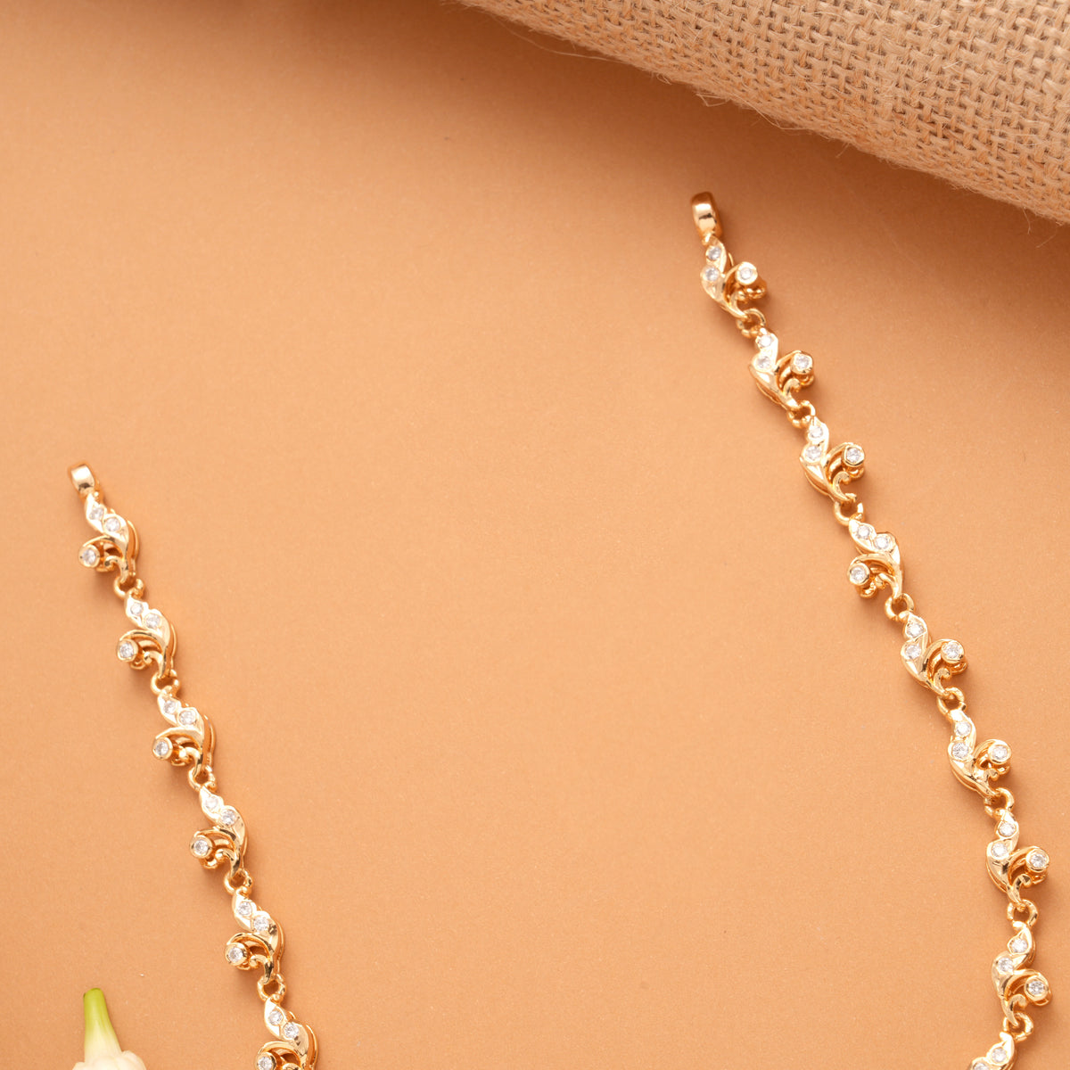 Elegant Butterfly Design Floral Golden Necklace