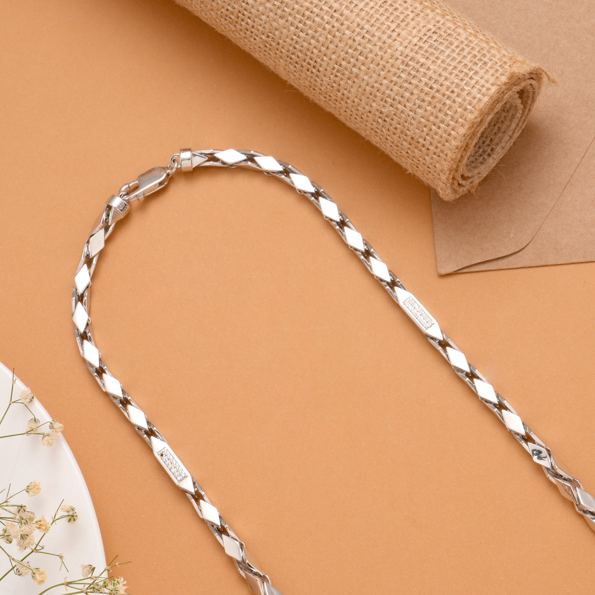 Elite Geometric Hipster Silver Men’s Chain