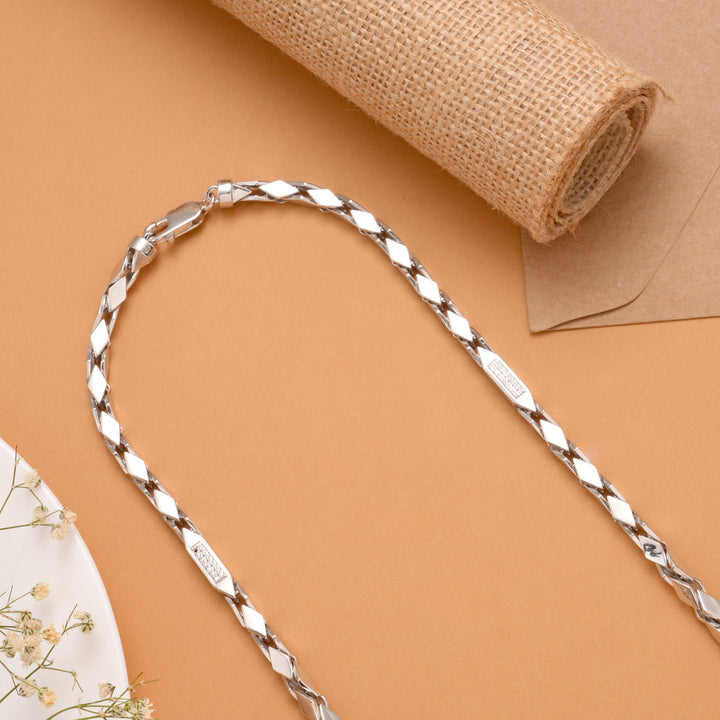 Elite Geometric Hipster Silver Men’s Chain