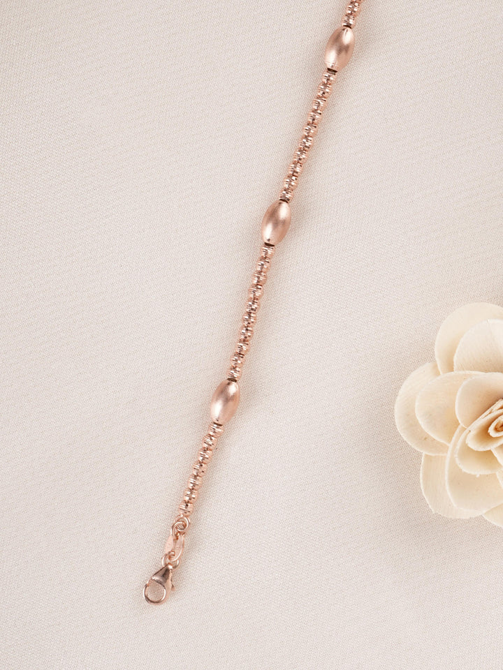 Rose Gold Oval Bead Bracelet