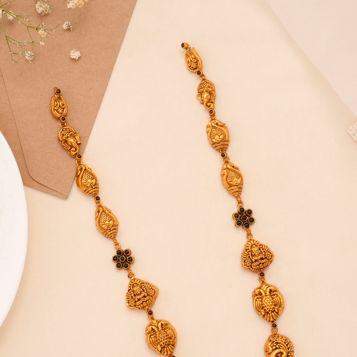 Lakshmi Vinayagar Peacock Design Golden Haram
