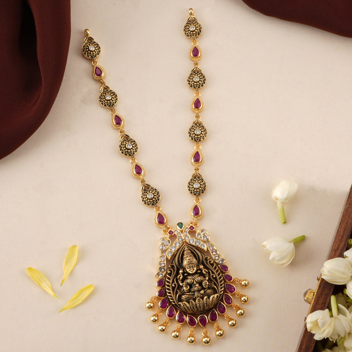 Antique Lakshmi Golden Drop Necklace