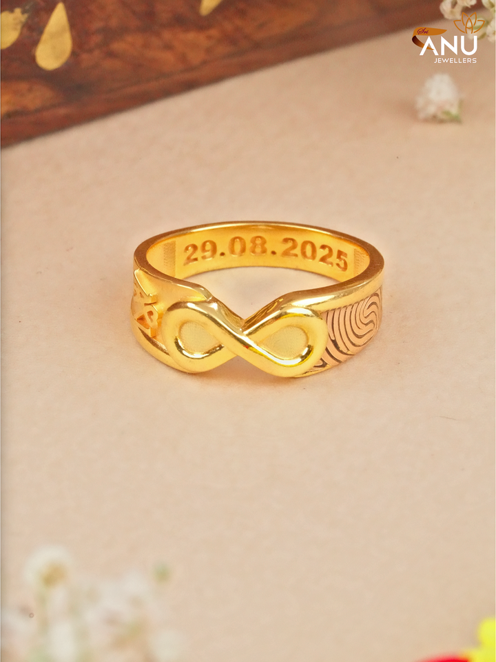 A Heart V & Date Infinity Ring