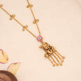 Lord Krishna Pendant with Golden Drops Necklace Set