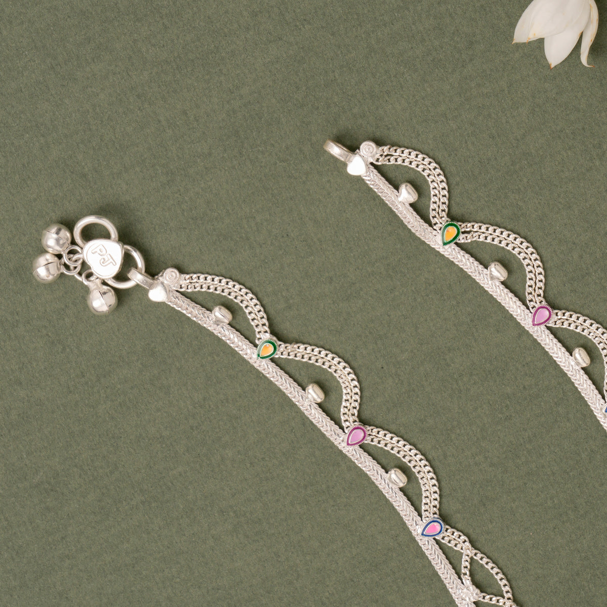 Multilayer Chain Silver Anklet