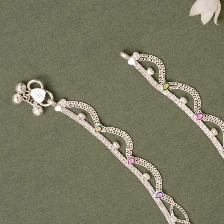 Multilayer Chain Silver Anklet